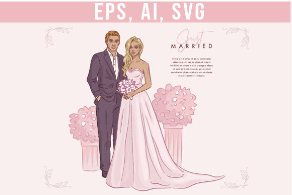 Beautiful Couple in Wedding Day: A Design Asset Guide