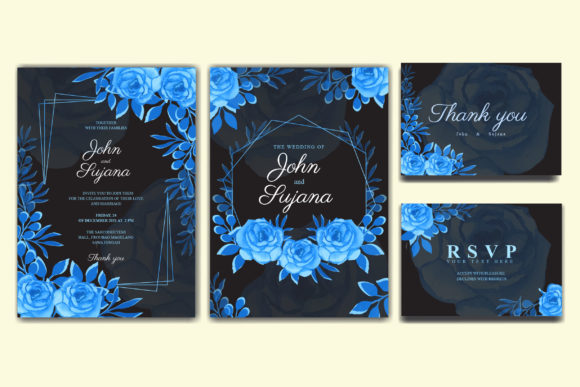 Elegant Watercolor Wedding Invitation Cards Set for Modern Designers