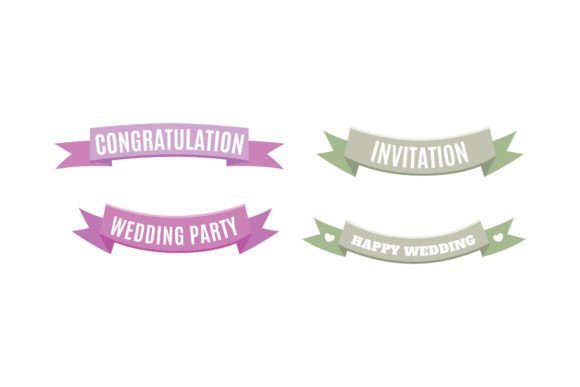 Elegant Wedding Ribbons Collection for Design Projects